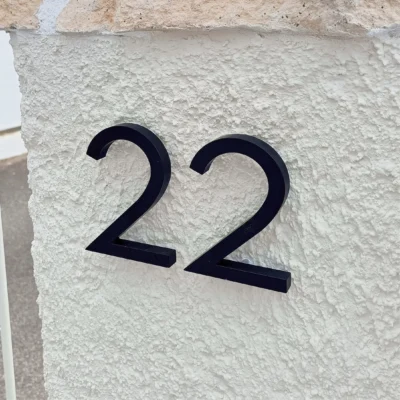 Huisnummer zwart 10 cm - mat zwarte kleine cijfers - zwarte huisnummers