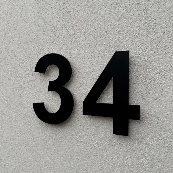 Wijher house number stainless steel black 15 cm front view