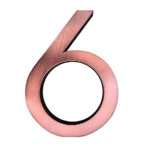 Kemp Husnummer Bronze 15 cm - husnummer 6 - Kobber