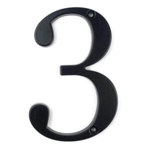 Merum Husnummer sort 10 cm - husnummer 3
