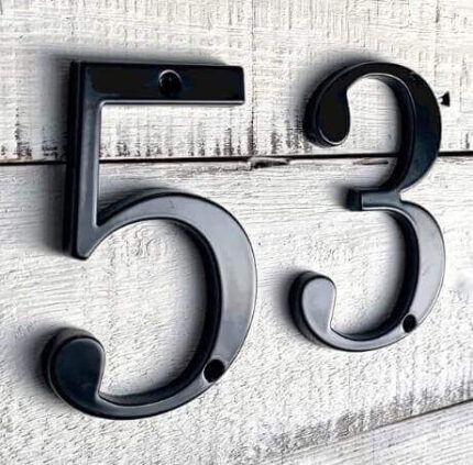 Merum Numéro de maison noir 10 cm - photo d'ambiance