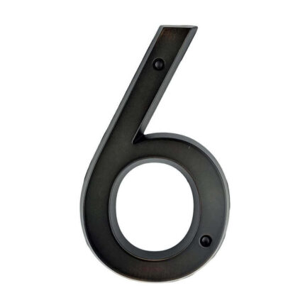 Numéro de maison Cyclisme Bronze 15 cm - numéro de maison 6 - bronze vieilli
