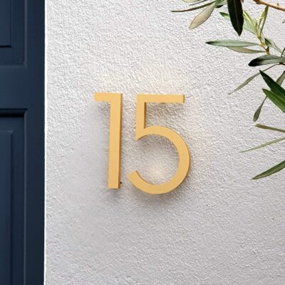 Huisnummers goud - Moderen gouden huisnummers