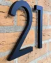Huisnummer zwart 15 cm - moderne aluminium zwarte huisnummers