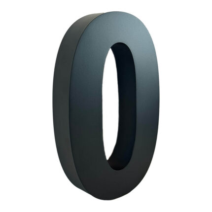 Numéro de maison 3D noir 30 cm - avec lettres - chiffre 0