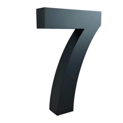 Numéro de maison 3D noir 30 cm - avec lettres - chiffre 7